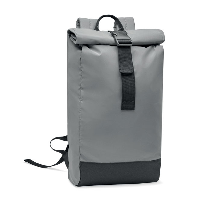 Sac ordinateur 15" publicitaire réfléchissant BRIGHT ROLLPACK silver mate